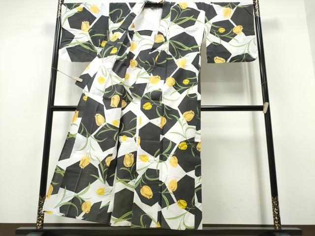 平和屋着物∴夏物　浴衣　チューリップ　綿　逸品　CABD2525ng