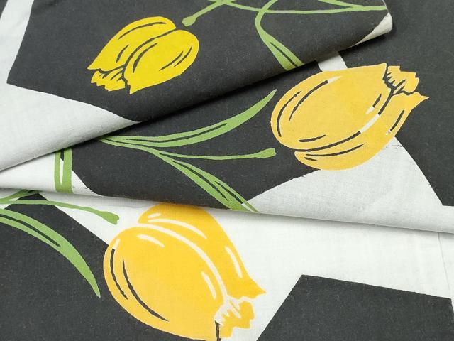 平和屋着物∴夏物 浴衣 チューリップ 綿 逸品 CABD2525ng