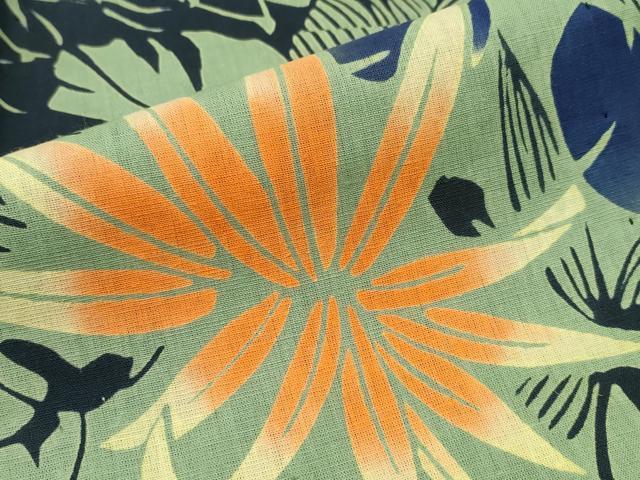 平和屋着物∴夏物 浴衣 モンステラ 洋花文 綿 逸品 CABD2528ng