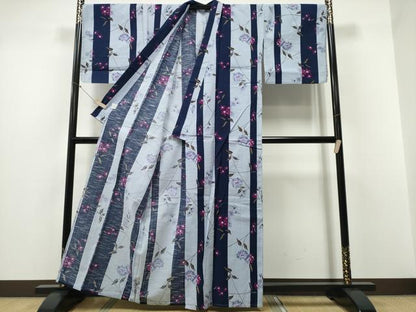 平和屋着物∴夏物 浴衣 舞花間道 綿 逸品 CABD2532ng