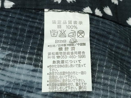 平和屋着物∴夏物 浴衣 綿紅梅 朝顔 舞花間道 黒地 綿 逸品 CABD2533ng