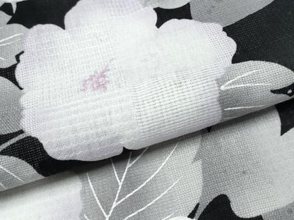 平和屋着物∴夏物 浴衣 舞花間道 黒地 綿 逸品 CABD2536ng