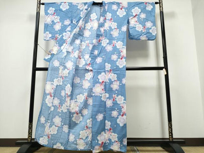平和屋着物∴夏物 浴衣 切嵌牡丹梅花文 綿 逸品 CABD2537ng