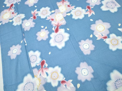 平和屋着物∴夏物 浴衣 切嵌牡丹梅花文 綿 逸品 CABD2537ng