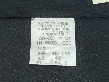 平和屋着物∴夏物 浴衣 舞桜 黒地 綿 逸品 CABD2540ng