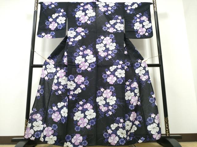 平和屋着物∴夏物 浴衣 草花文 綿 逸品 CABD2547ng