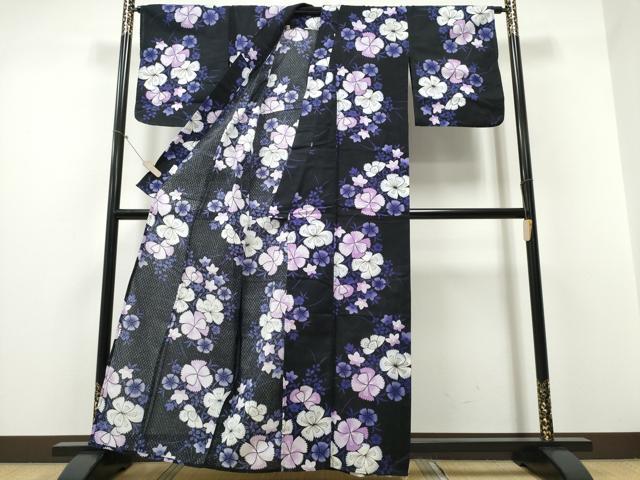 平和屋着物∴夏物 浴衣 草花文 綿 逸品 CABD2547ng