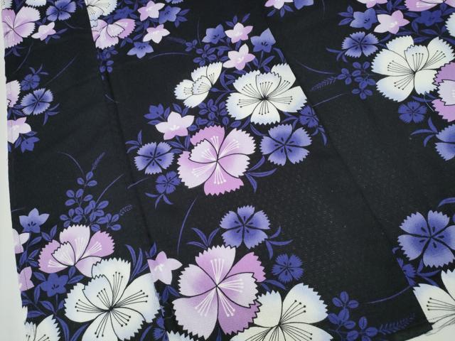平和屋着物∴夏物 浴衣 草花文 綿 逸品 CABD2547ng