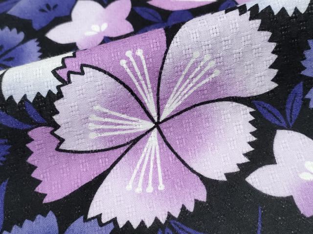平和屋着物∴夏物 浴衣 草花文 綿 逸品 CABD2547ng