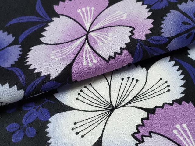平和屋着物∴夏物 浴衣 草花文 綿 逸品 CABD2547ng