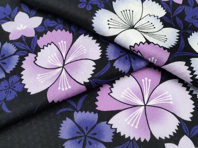平和屋着物∴夏物 浴衣 草花文 綿 逸品 CABD2547ng