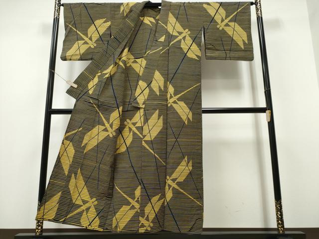 平和屋着物∴夏物 浴衣 トンボ 蜻蛉 横段文 綿 逸品 CABD2549ng