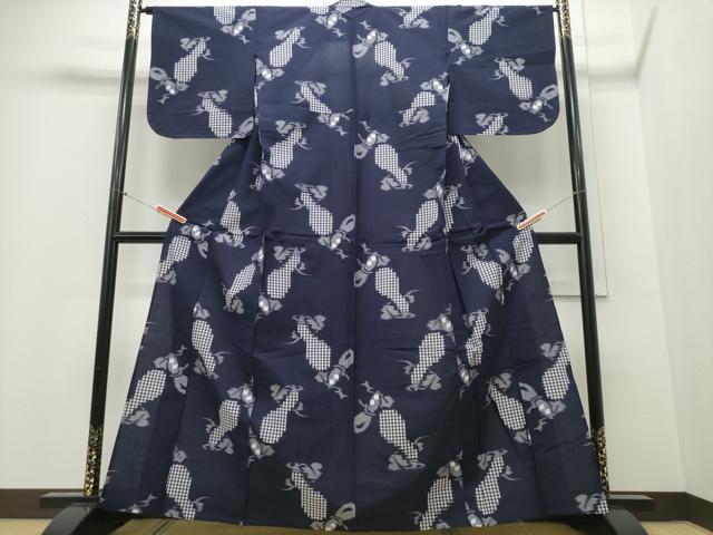 平和屋着物∴夏物 浴衣 瓢箪吉祥文様 綿 逸品 未使用 CABD2554ng