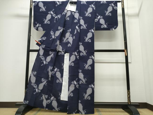 平和屋着物∴夏物 浴衣 瓢箪吉祥文様 綿 逸品 未使用 CABD2554ng