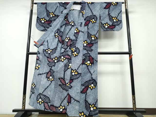 平和屋着物∴夏物 浴衣 有松鳴海絞り 草花文 綿 逸品 CABD2559ng