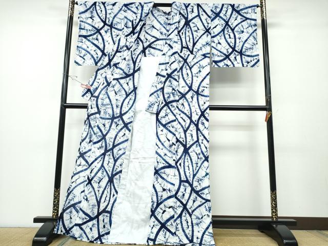 平和屋着物∴夏物 浴衣 有松鳴海絞り 吉祥文 綿 逸品 未使用 CABD2560ng