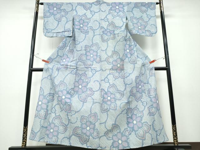 平和屋着物∴夏物 浴衣 有松鳴海絞り 花唐草文 綿 逸品 CABD2561ng