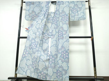 平和屋着物∴夏物 浴衣 有松鳴海絞り 花唐草文 綿 逸品 CABD2561ng