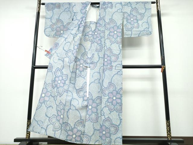 平和屋着物∴夏物 浴衣 有松鳴海絞り 花唐草文 綿 逸品 CABD2561ng
