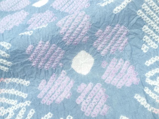 平和屋着物∴夏物 浴衣 有松鳴海絞り 花唐草文 綿 逸品 CABD2561ng