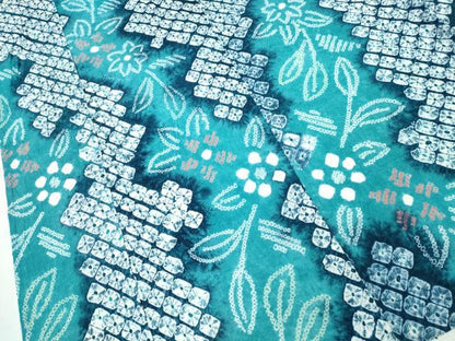 平和屋着物∴夏物 浴衣 有松鳴海絞り よろけ縞舞花文 綿 逸品 CABD2562ng