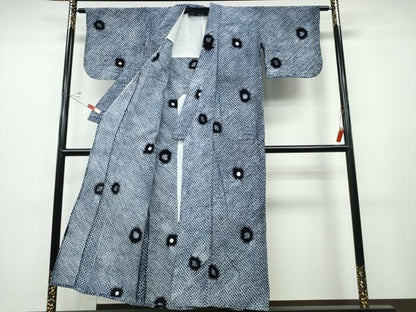 平和屋着物∴夏物 浴衣 有松鳴海絞り 吉祥丸文 綿 逸品 CABD2563ng