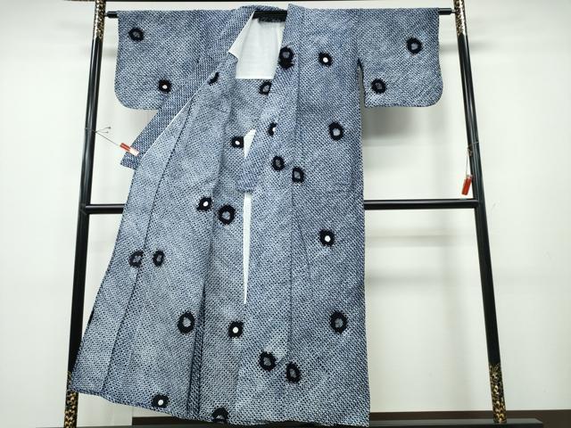 平和屋着物∴夏物 浴衣 有松鳴海絞り 吉祥丸文 綿 逸品 CABD2563ng