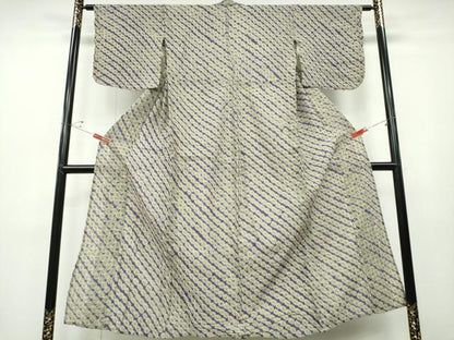 平和屋着物∴夏物　浴衣　有松鳴海絞り　蜘蛛絞り　斜線文　綿　逸品　CABD2564ng