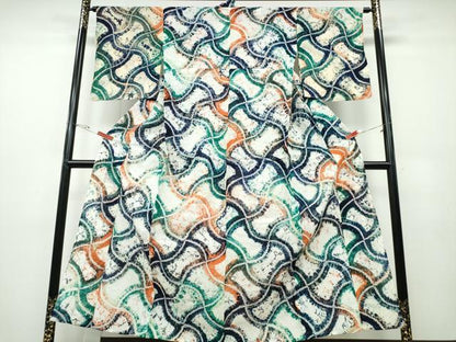 平和屋着物∴夏物 浴衣 有松鳴海絞り 吉祥文 綿 逸品 CABD2565ng