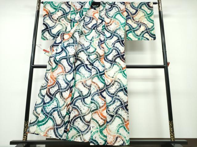 平和屋着物∴夏物 浴衣 有松鳴海絞り 吉祥文 綿 逸品 CABD2565ng