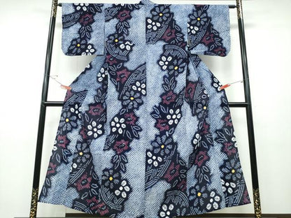平和屋着物∴夏物 浴衣 有松鳴海絞り 籬花文 綿 逸品 CABD2568ng