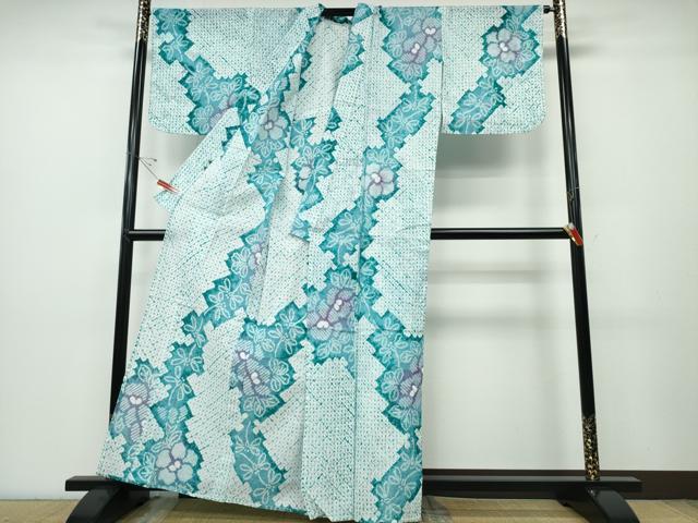 平和屋着物∴夏物　浴衣　有松鳴海絞り　トンボ　蜻蛉　舞花文　綿　逸品　未使用　CABD2569ng