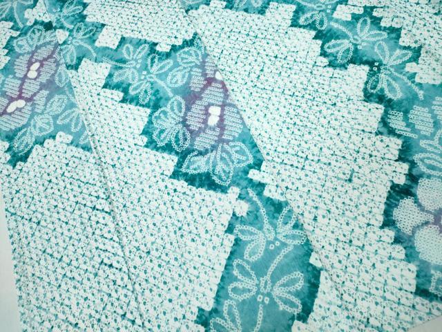 平和屋着物∴夏物　浴衣　有松鳴海絞り　トンボ　蜻蛉　舞花文　綿　逸品　未使用　CABD2569ng