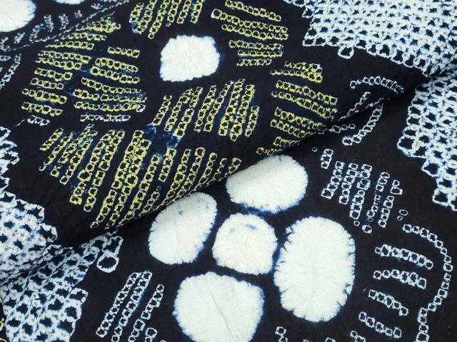 平和屋着物∴夏物 浴衣 有松鳴海絞り 舞花文 綿 逸品 CABD2571ng