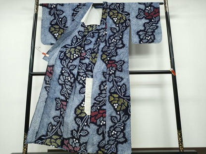 平和屋着物∴夏物 浴衣 有松鳴海絞り 枝牡丹 綿 逸品 CABD2574ng