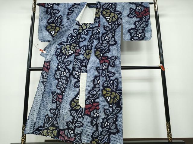 平和屋着物∴夏物 浴衣 有松鳴海絞り 枝牡丹 綿 逸品 CABD2574ng