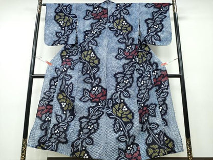 平和屋着物∴夏物 浴衣 有松鳴海絞り 枝牡丹 綿 逸品 CABD2574ng