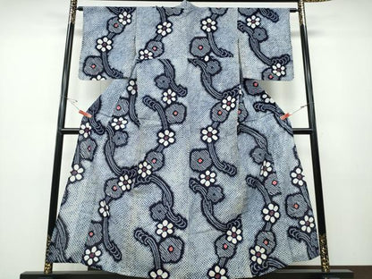 平和屋着物∴夏物 浴衣 有松鳴海絞り 花唐草文 綿 逸品 CABD2575ng
