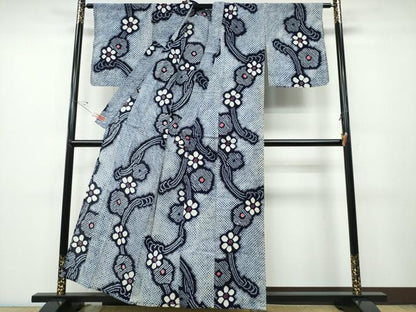 平和屋着物∴夏物 浴衣 有松鳴海絞り 花唐草文 綿 逸品 CABD2575ng