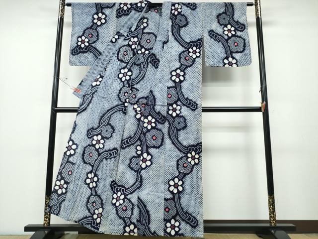 平和屋着物∴夏物 浴衣 有松鳴海絞り 花唐草文 綿 逸品 CABD2575ng