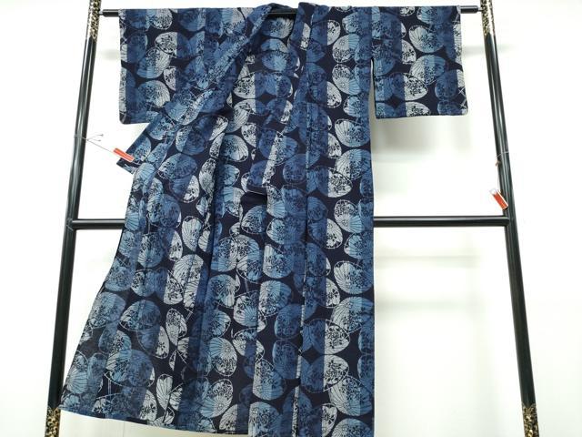 平和屋着物∴夏物 阿波しじら織 浴衣 番傘 綿 逸品 CABD2577ng