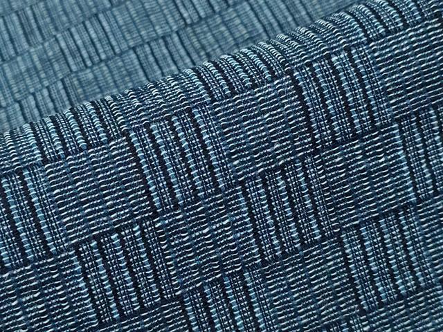 平和屋着物∴夏物　阿波しじら織　浴衣　網代文様　綿　逸品　CABD2579ng