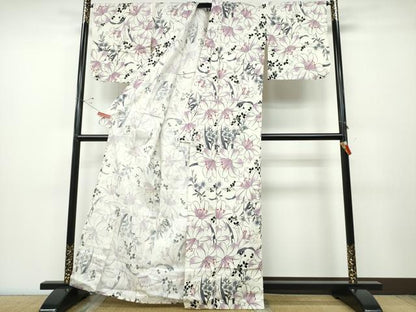 平和屋着物∴夏物 浴衣 ゆり 百合草花文 嵐山よしむら 綿 逸品 CABD2583ng