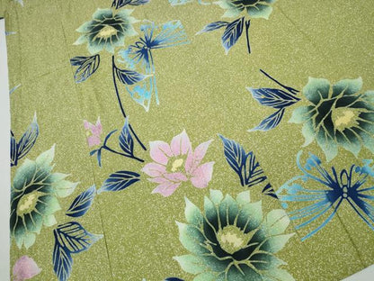 平和屋着物∴夏物 浴衣 舞蝶花文 綿 逸品 CABD2584ng