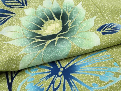 平和屋着物∴夏物 浴衣 舞蝶花文 綿 逸品 CABD2584ng