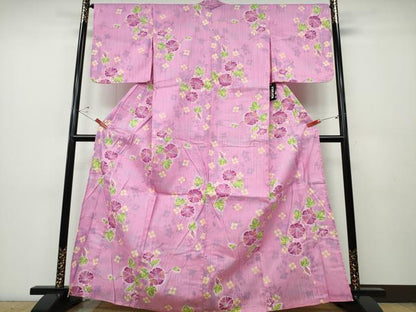平和屋着物∴夏物 浴衣 朝顔 綿 逸品 未使用 CABD2585ng