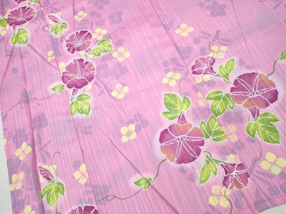 平和屋着物∴夏物 浴衣 朝顔 綿 逸品 未使用 CABD2585ng