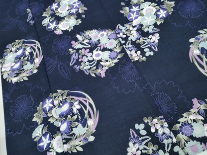 平和屋着物∴夏物 浴衣 花丸文 綿 逸品 未使用 CABD2586ng