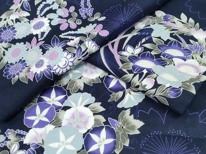 平和屋着物∴夏物 浴衣 花丸文 綿 逸品 未使用 CABD2586ng
