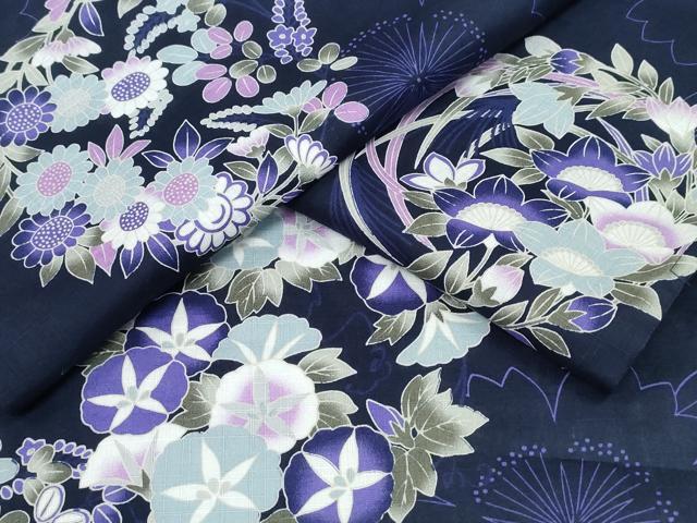 平和屋着物∴夏物 浴衣 花丸文 綿 逸品 未使用 CABD2586ng